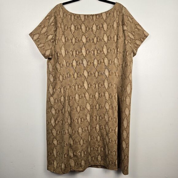 Lauren Ralph Lauren Contessa Snake Print Pointe Knit Sheath Dress 3X Tan - Picture 2 of 6